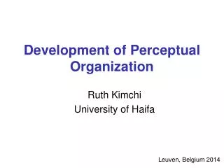 Development of Perceptual Organization