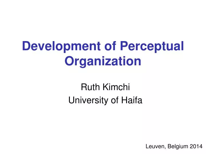 development of perceptual organization