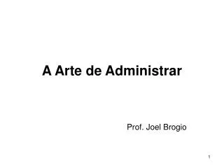 a arte de administrar