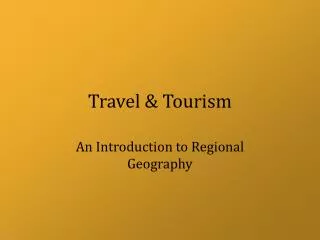 Travel &amp; Tourism