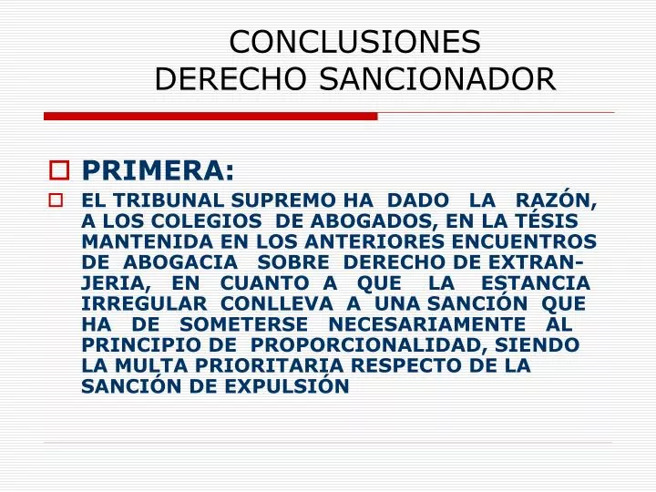 conclusiones derecho sancionador