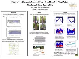 Precipitation Changes in Northeast Ohio Inferred from Tree Ring Widths,
