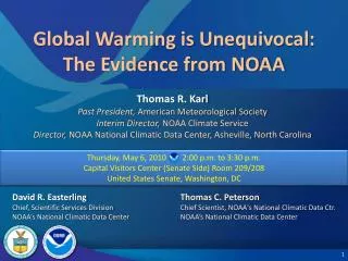 Global Warming is Unequivocal: The Evidence from NOAA