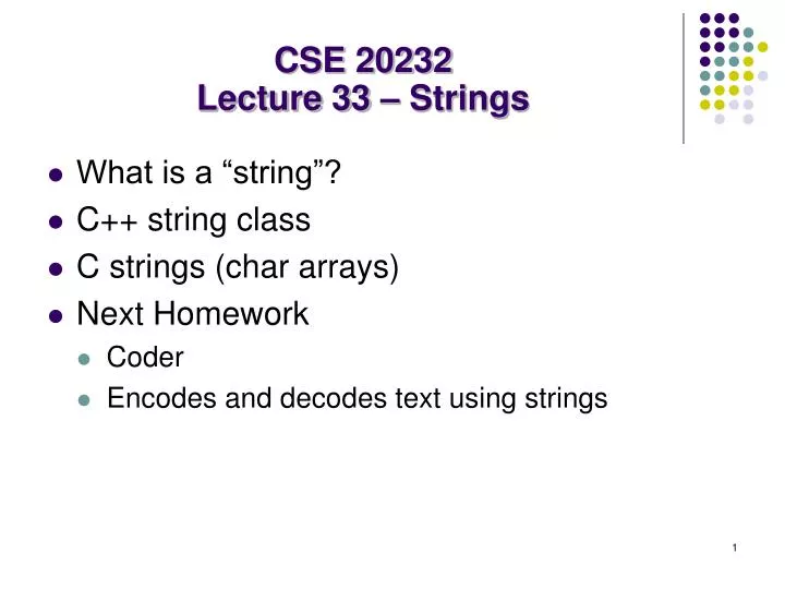 cse 20232 lecture 33 strings