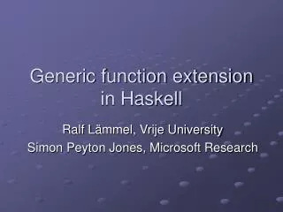 Generic function extension in Haskell