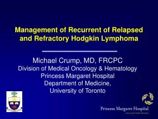 Management of Recurrent of Relapsed and Refractory Hodgkin Lymphoma