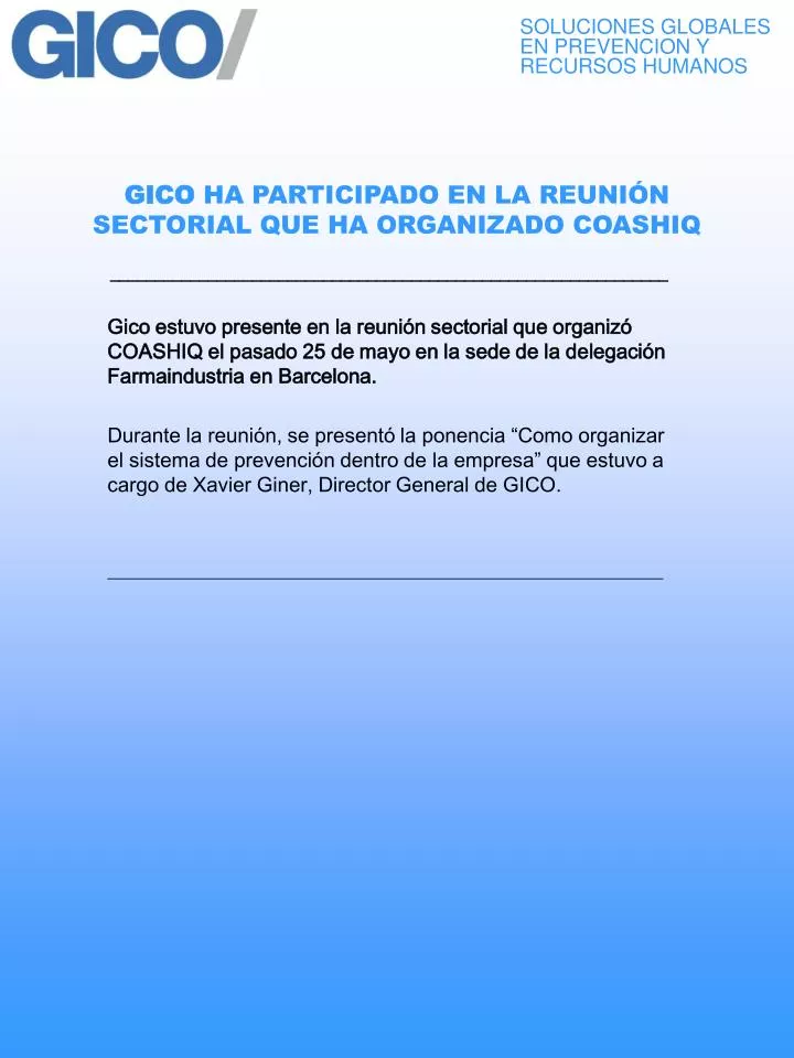 gico ha participado en la reuni n sectorial que ha organizado coashiq