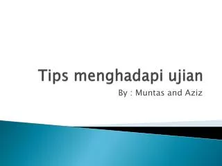 tips menghadapi ujian