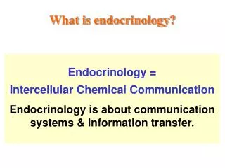 What is endocrinology?