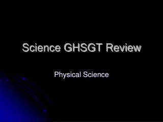 Science GHSGT Review