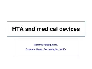 HTA and medical devices