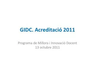 gidc acreditaci 2011