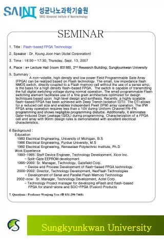 1 . T itle : Flash-based FPGA Technology