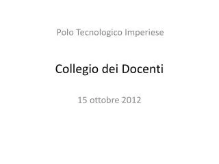 collegio dei docenti