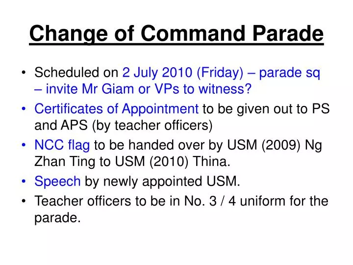 change of command parade