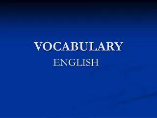 VOCABULARY