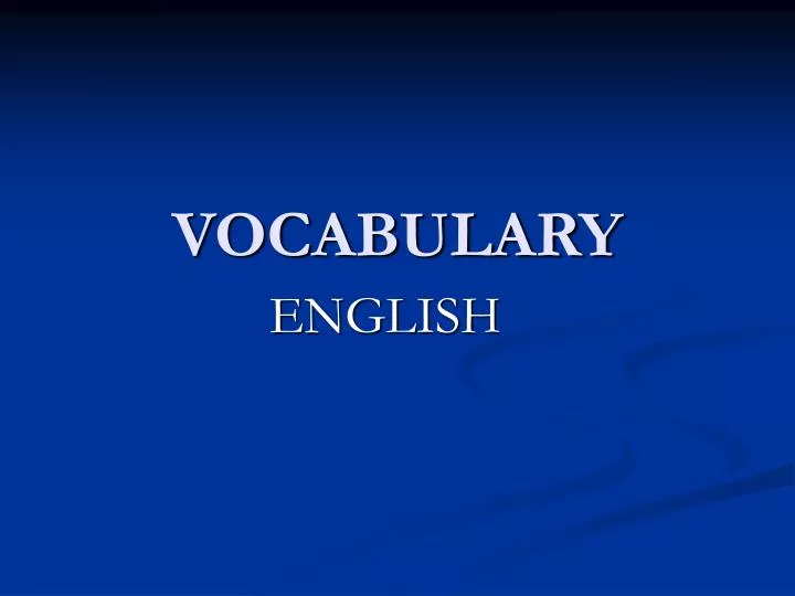 vocabulary