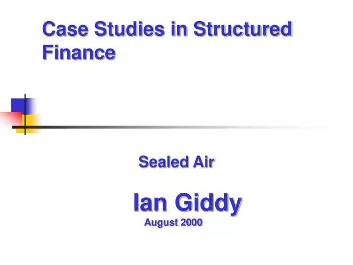case studies in structured finance