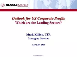 Outlook for US Corporate Profits Which are the Leading Sectors?