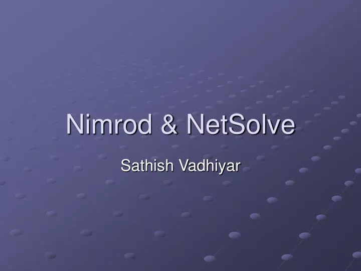 nimrod netsolve