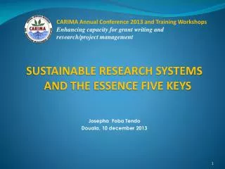 CARIMA Annual Conference 2013 and Training Workshops Enhancing capacity for grant writing and