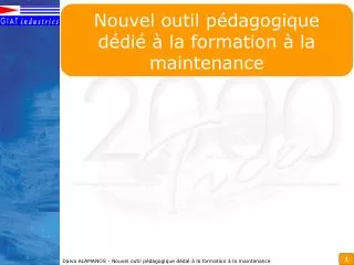 nouvel outil p dagogique d di la formation la maintenance
