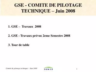 gse comite de pilotage technique juin 2008