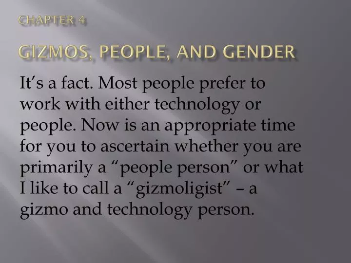 chapter 4 gizmos people and gender