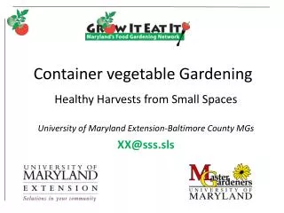 Container vegetable Gardening