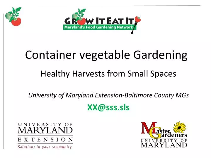 container vegetable gardening