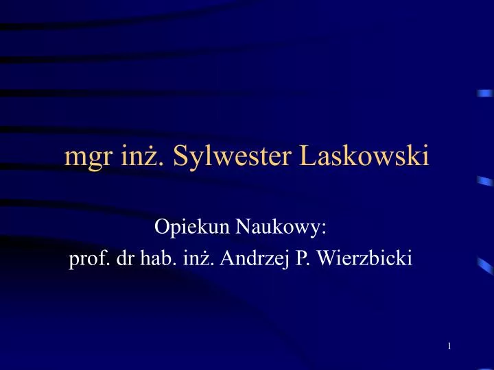 mgr in sylwester laskowski