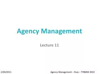 Agency Management