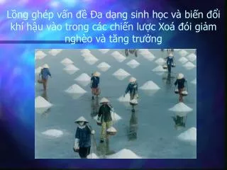 l ng gh p v n a d ng sinh h c v bi n i kh h u v o trong c c chi n l c xo i gi m ngh o v t ng tr ng