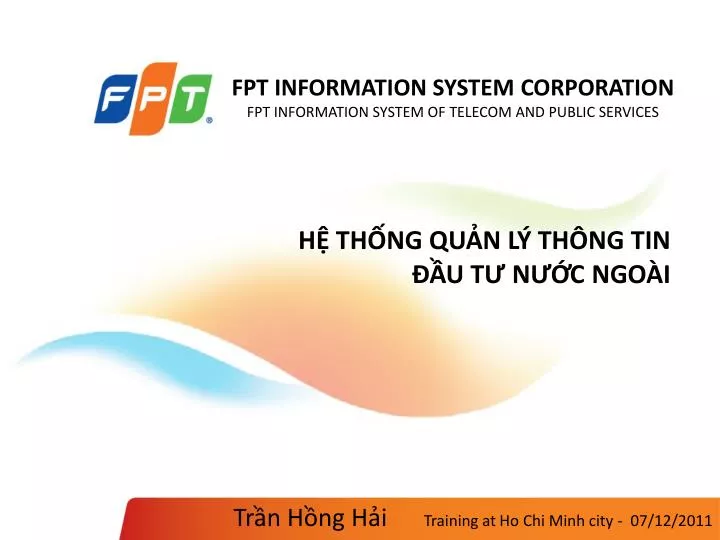fpt information system corporation fpt information system of telecom and public services