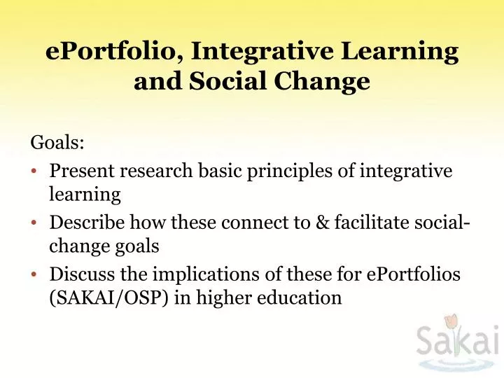 eportfolio integrative learning and social change