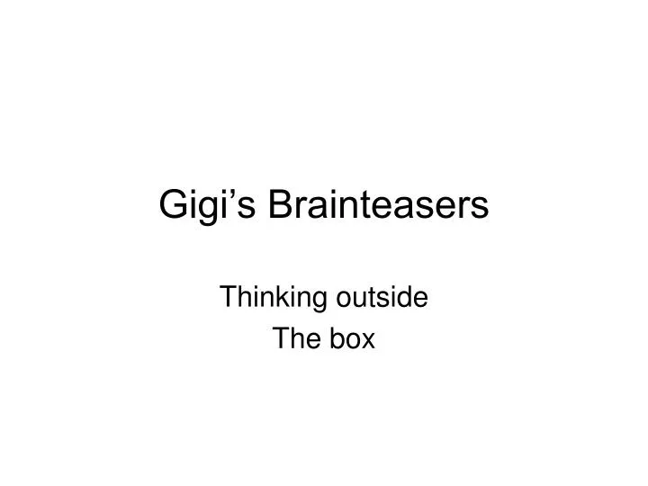 gigi s brainteasers