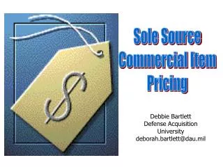 Sole Source Commercial Item Pricing