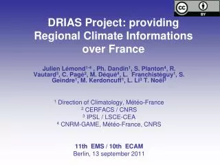 DRIAS Project: providing Regional Climate Informations over France