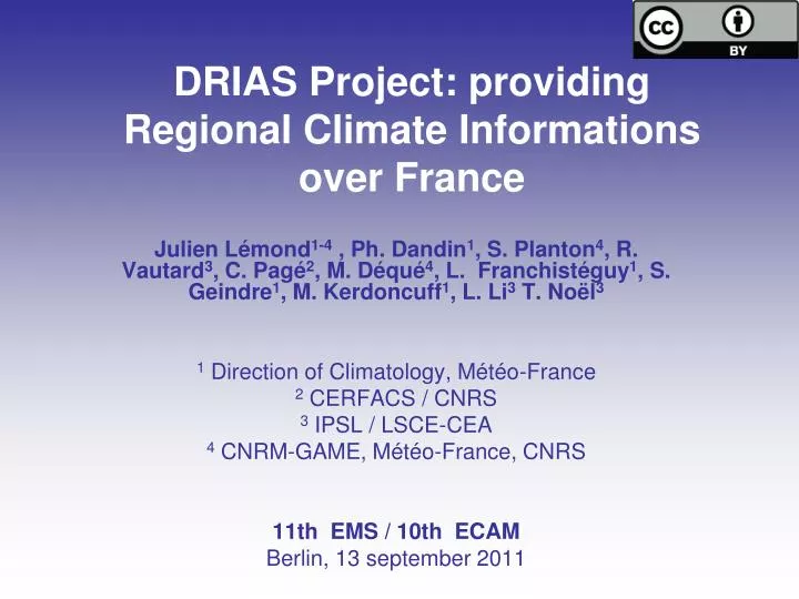 drias project providing regional climate informations over france