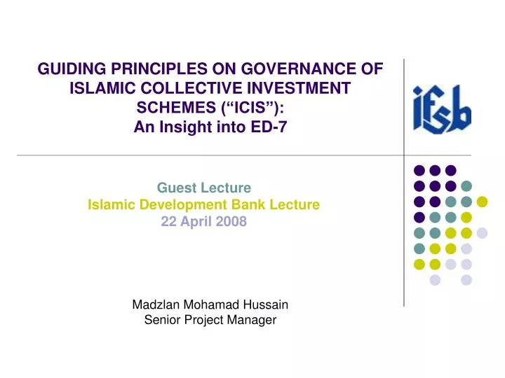 guiding principles on governance of islamic collective investment schemes icis an insight into ed 7