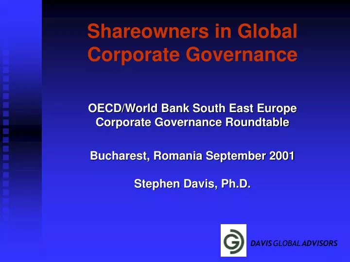 shareowners in global corporate governance