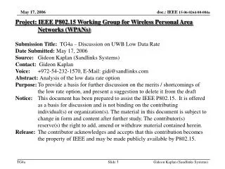 Project: IEEE P802.15 Working Group for Wireless Personal Area Networks (WPANs)