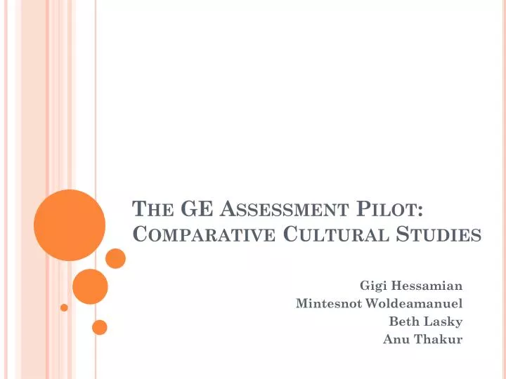 the ge assessment pilot comparative cultural studies