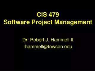 CIS 479 Software Project Management