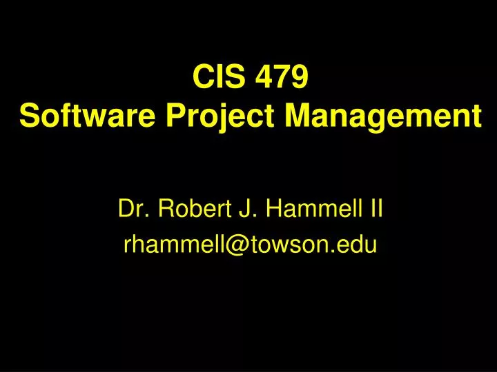 cis 479 software project management