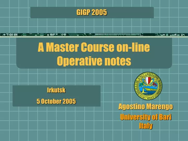 a master course on line operative notes