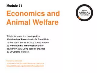 Economics and Animal Welfare