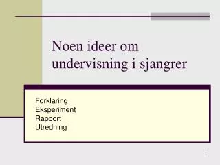 noen ideer om undervisning i sjangrer