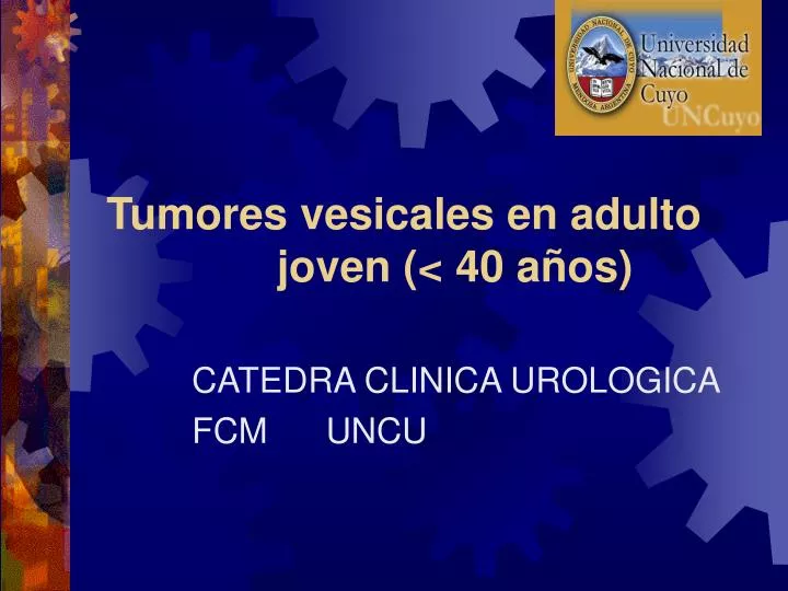 tumores vesicales en adulto joven 40 a os