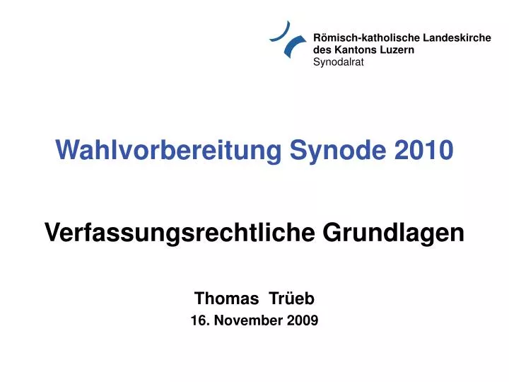 wahlvorbereitung synode 2010